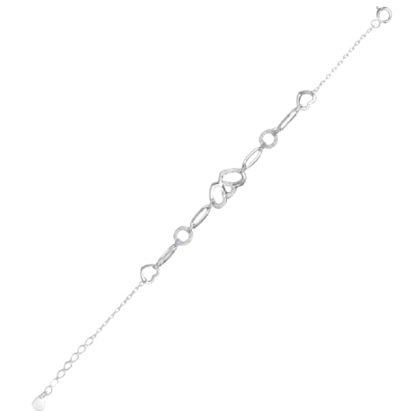 Pulsera plata de ley corazones                                                                      