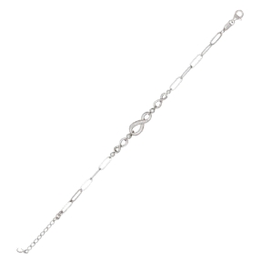 Pulsera plata de ley rodiada infinito                                                               