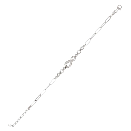 Pulsera plata de ley rodiada infinito                                                               