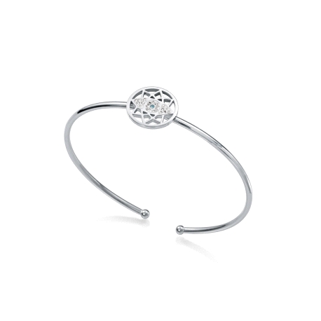 BRAZALETE DE ACERO OJO CON CIRCONITAS SRA FSN                                                       