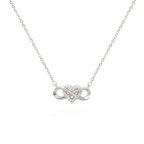 Gargantilla plata de ley corazón con inifinito                                                      