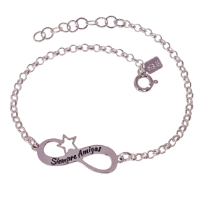 PULSERA PLATA SIEMPRE AMIGAS                                                                        