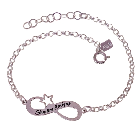 PULSERA PLATA SIEMPRE AMIGAS                                                                        