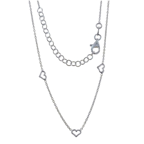 Gargantilla plata de ley corazones calados                                                          