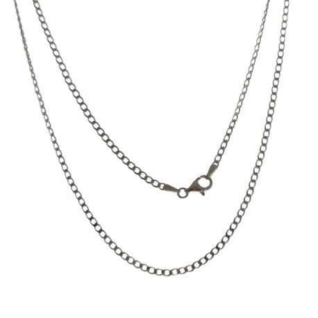 Cadena plata de ley barbada 60 cm                                                                   