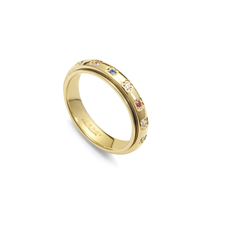 ANILLO ACERO IP DORADO CIRCONITAS SRA FN                                                            