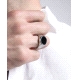 ANILLO ACERO Y AGATA NEGRA SR FN                                                                    