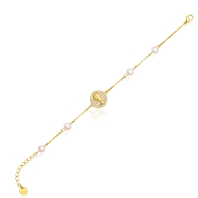 Pulsera plata de ley chapada virgen niña                                                            