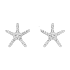 Pendientes plata de ley estrella de mar                                                             