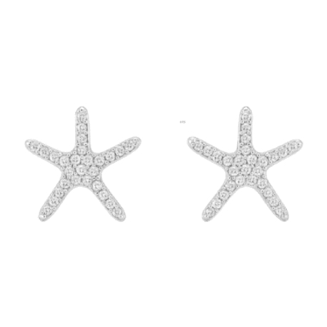 Pendientes plata de ley estrella de mar                                                             