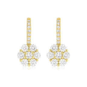 Pendientes plata chapada roseta                                                                     