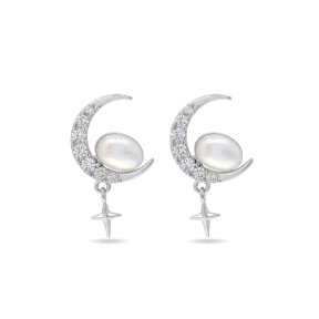 Pendientes plata de ley medias luna                                                                 