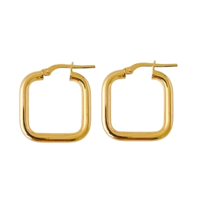 Aros plata de ley cuadrado chapados                                                                 