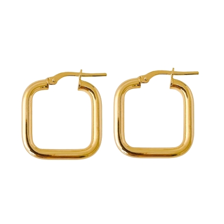 Aros plata de ley cuadrado chapados                                                                 