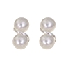 Pendientes plata de ley doble perla                                                                 