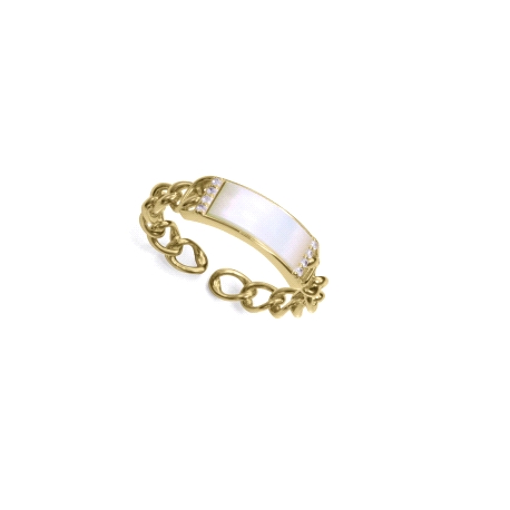 ANILLO VICEROY PLATA DE LEY BAÑO ORO M.PERL SRA JWLS                                                