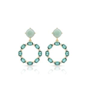 Pendientes plata de ley piedra y cristal                                                            