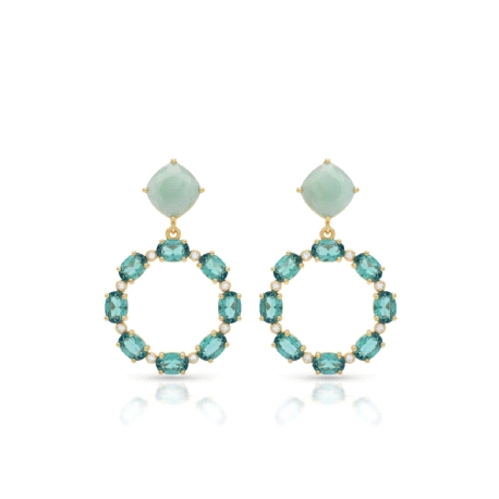 Pendientes plata de ley piedra y cristal                                                            