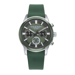 RELOJ VICEROY CRONO ACERO IP VERDE CORREA SR VA                                                     