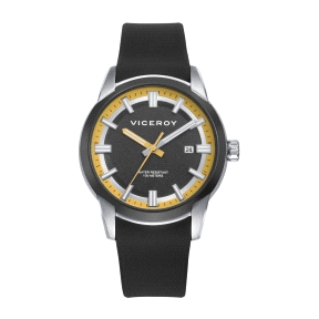 RELOJ VICEROY ACERO IP NEGRO CORREA SR VA                                                           
