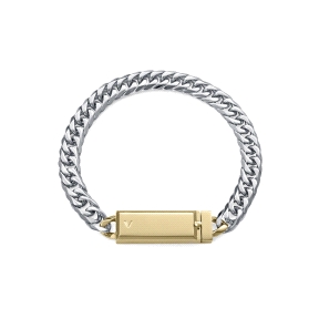 PULSERA VICEROY BICOLOR ABRAHAM MATEO ACERO E IP DORADO PLACA SR FASHI                              