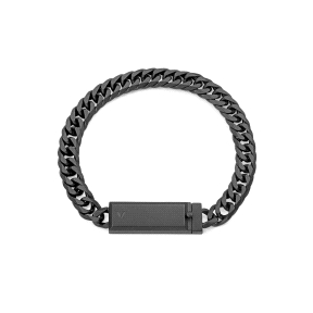 PULSERA ACERO IP NEGRO PLACA SR FASHION                                                             