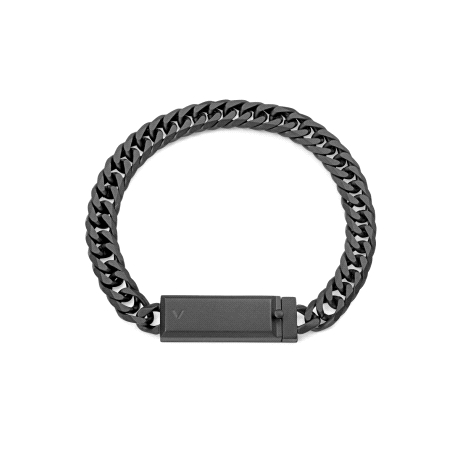 PULSERA ACERO IP NEGRO PLACA SR FASHION                                                             