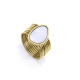 ANILLO ACERO IP DORADO MADRE PERLA SRA FSHN                                                         