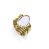 ANILLO ACERO IP DORADO MADRE PERLA SRA FSHN                                                         