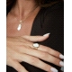 ANILLO ACERO IP DORADO MADRE PERLA SRA FSHN                                                         