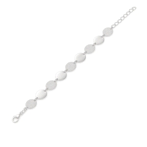 PULSERA PLATA OVALOS MATE                                                                           