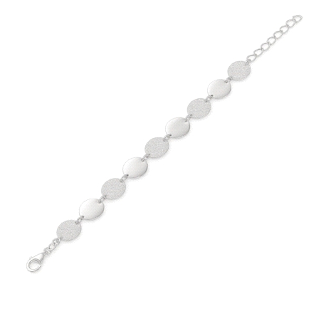 PULSERA PLATA OVALOS MATE                                                                           