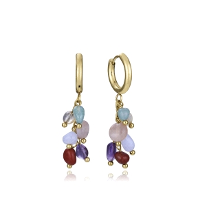 PEND ACERO IP DORADO PIEDRAS NAT SRA FASHION                                                        