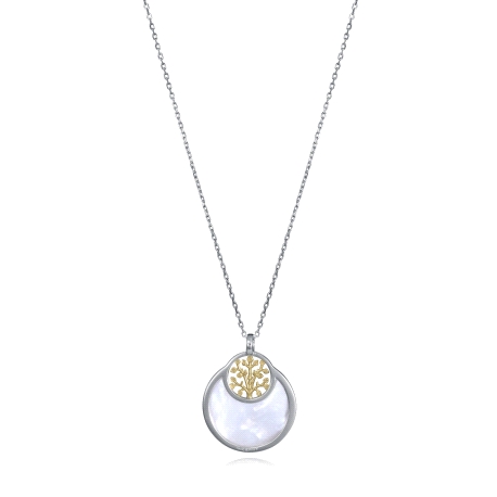 COLLAR PLATA DE LEY BAÑO RODIO Y ORO SRA JWL                                                        
