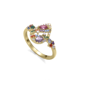 ANILLO PLATA DE LEY BAÑO ORO CIRC SRA JEWELS                                                        