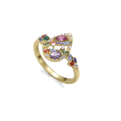 ANILLO PLATA DE LEY BAÑO ORO CIRC SRA JEWELS                                                        