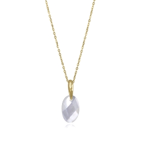 COLLAR PLATA DE LEY BAÑO ORO MADREP SRA JWLS                                                        