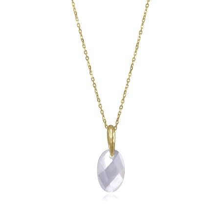 COLLAR PLATA DE LEY BAÑO ORO MADREP SRA JWLS                                                        