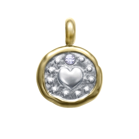 COLGANTE ACERO E IP DORADO CIRC CORAZ SRA FN                                                        