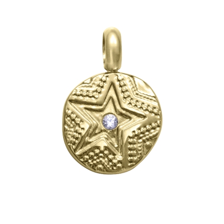 COLGANTE ACERO IP DORAD CIRC ESTRELLA SRA FN                                                        