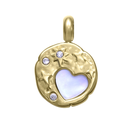 COLGANTE ACERO IP DORADO CIRC CORAZON SRA FN                                                        