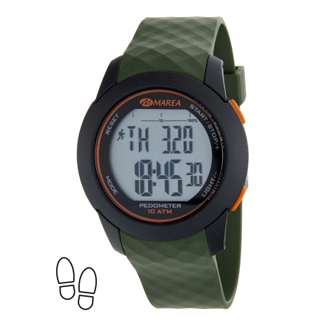 Reloj Marea Digital Podometro Verde Militar                                                         