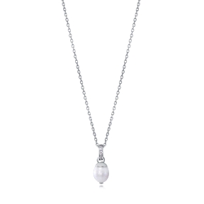 COLLAR ACERO CIRC PERLA NAT SRA FASHION                                                             