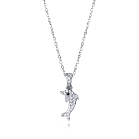 COLLAR ACERO DELFIN CIRCONITAS SRA FASHION                                                          
