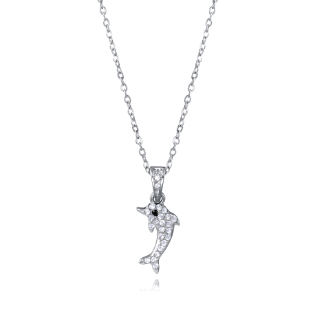 COLLAR ACERO DELFIN CIRCONITAS SRA FASHION                                                          