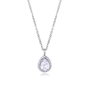 COLLAR ACERO GOTA CIRCONITAS SRA FASHION                                                            