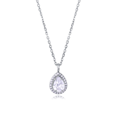 COLLAR ACERO GOTA CIRCONITAS SRA FASHION                                                            