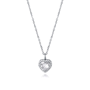 COLLAR ACERO CORAZON CIRCONITAS SRA FASHION                                                         