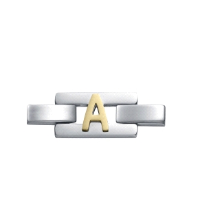 MOTIVO LETRA A ACERO E IP DORADO  SR FASHION                                                        