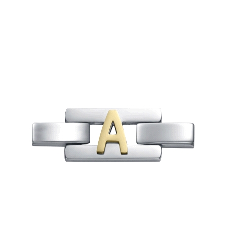 MOTIVO LETRA A ACERO E IP DORADO  SR FASHION                                                        